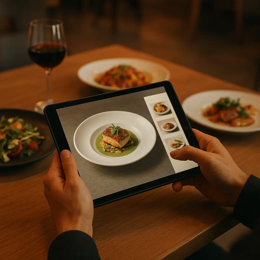 diseño UX menú digital aplicado en restaurante con QR y 3D