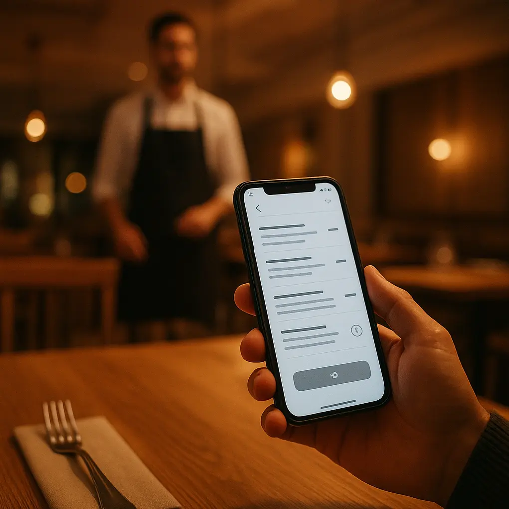 Carta QR con PWA para menú digital funcionando offline en restaurante