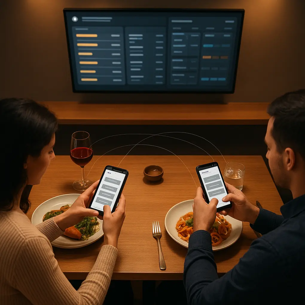 Diagrama de integración POS menú digital en tiempo real