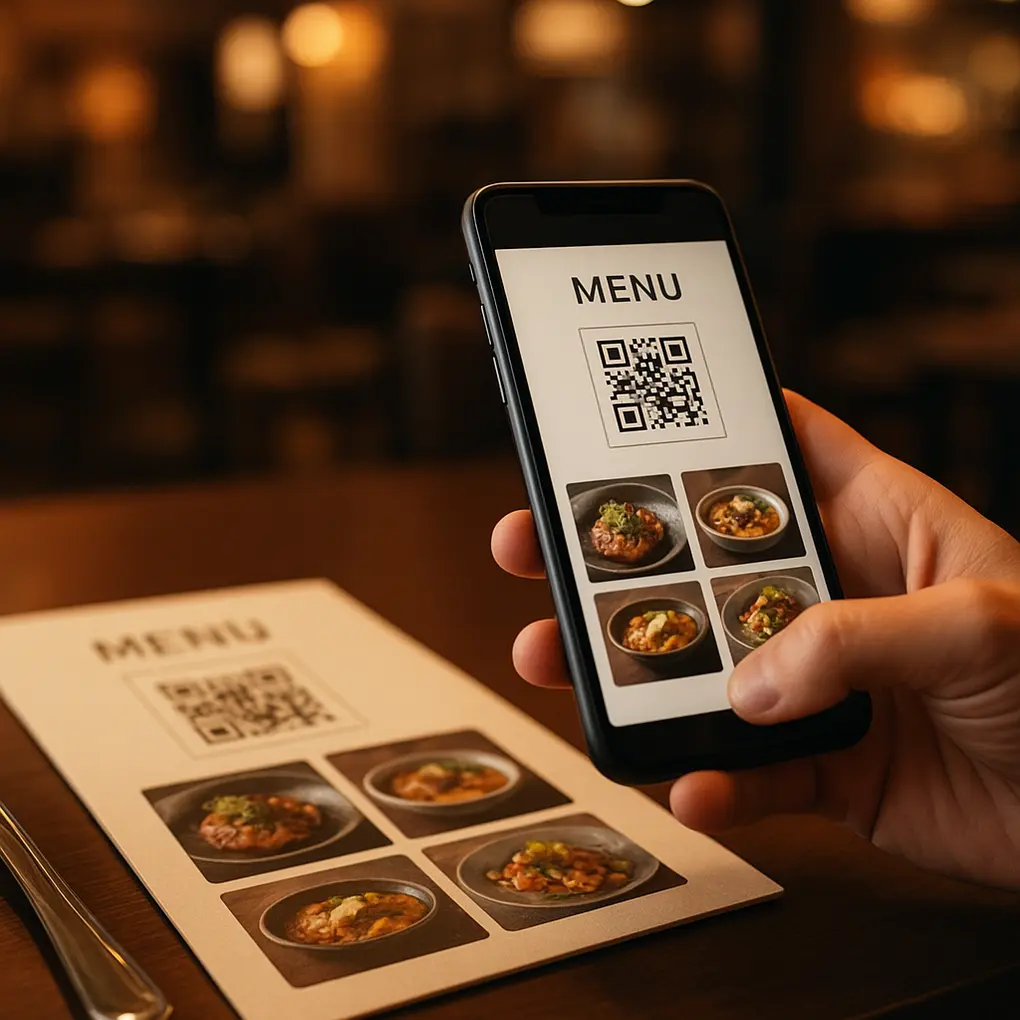 Ejemplo de recomendación inteligente menú digital en una mesa de restaurante