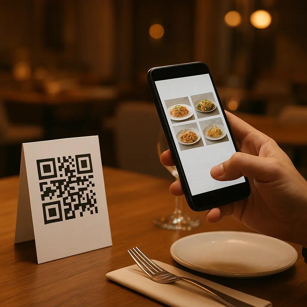analítica menú QR first-party en un menú digital escaneado en mesa